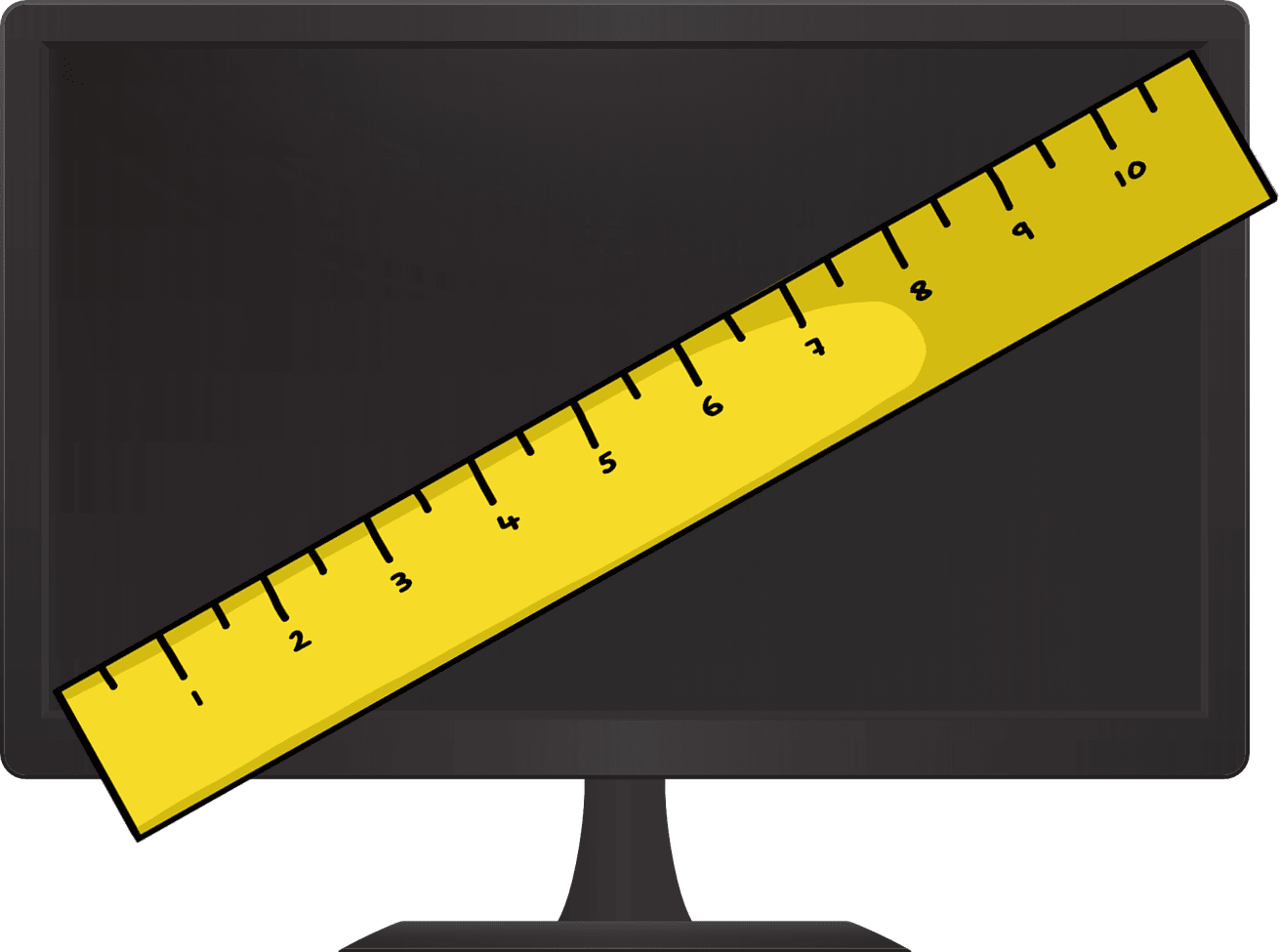 Misuratore diagonale e risoluzione di uno schermo