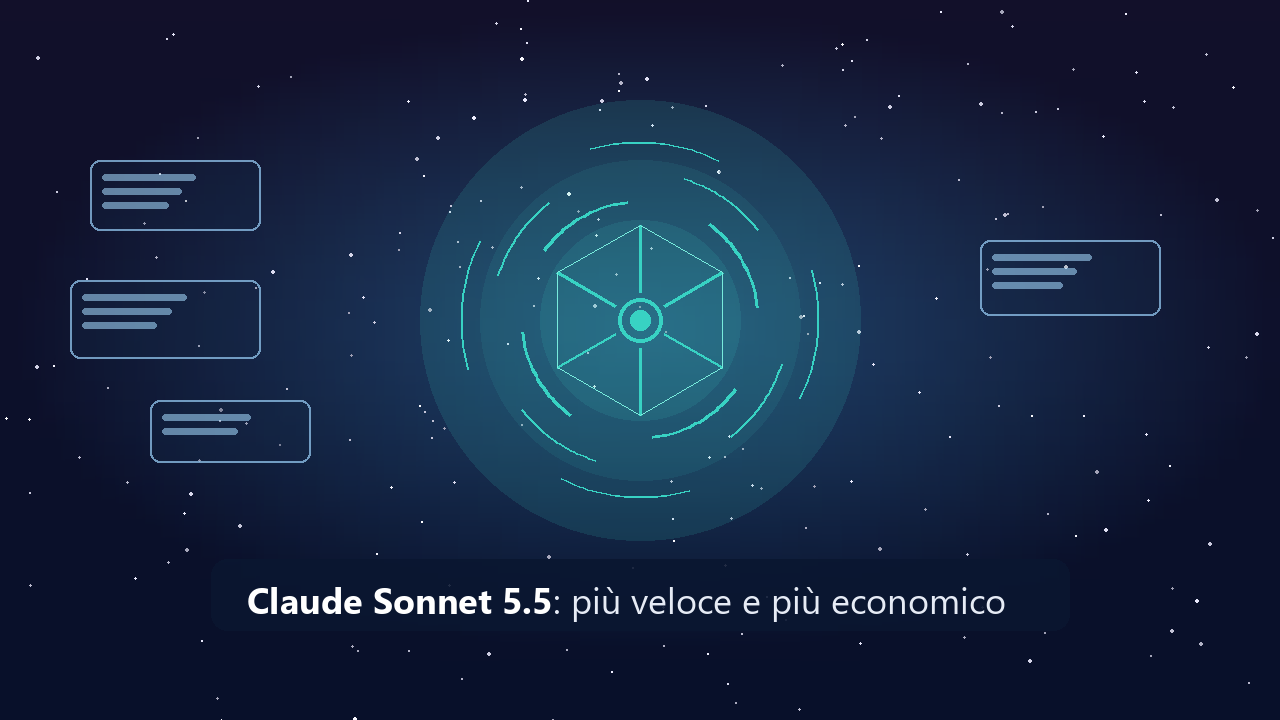 Copertina stilizzata Claude Sonnet 5.5: più veloce e più economico