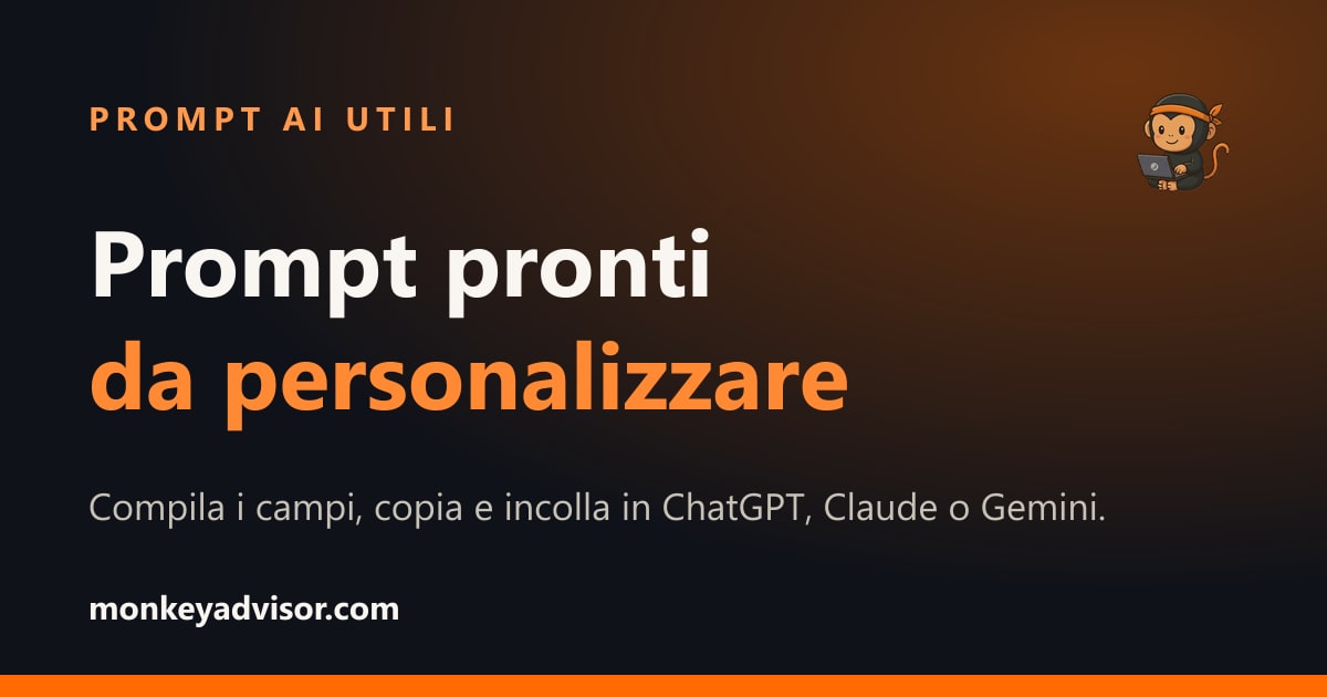 Copertina della sezione Prompt Utili di Monkey Advisor