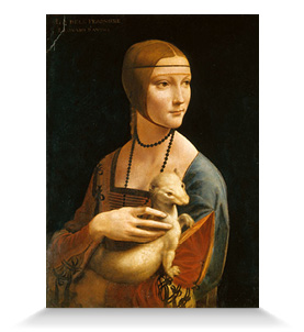 Omaggio Dama con l'ermellino di Leonardo su tela